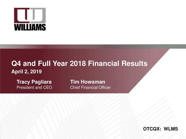 q4 and full year 2018 financial results