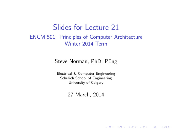 slides for lecture 21