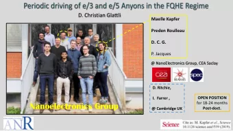 Nanoelectronics Group  Post-doct.  @ Cambridge UK  PERIODIC DRIVING of a mesoscopic conductor  V (