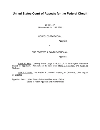 United States Court of Appeals for the Federal Circuit  2008-1447  (Interference No. 105, 174)