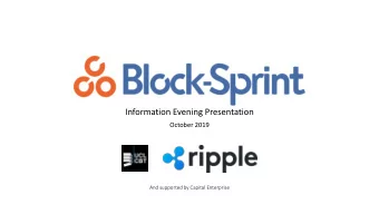 Information Evening Presentation  October 2019  And supported by Capital Enterprise  Agenda