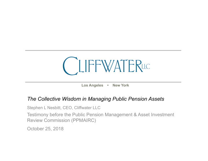 the collective wisdom in managing public pension assets