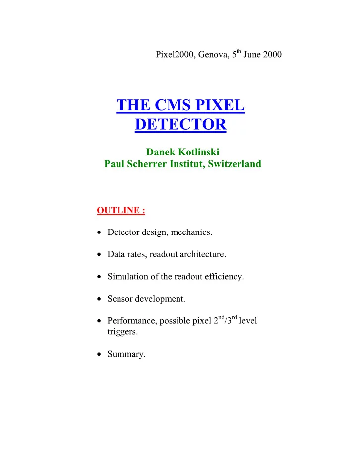 the cms pixel detector