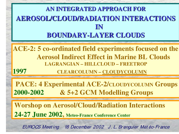 aerosol cloud radiation interactions aerosol cloud