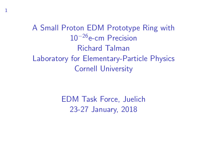 a small proton edm prototype ring with 10 26 e cm