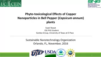 plants  Swati Rawat  ESE PhD Student  Gardea Group, University of Texas at El Paso  Sustainable
