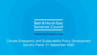 Scrutiny Panel- 21 September 2020  Feasibility study  Government funding package  Bath Clean