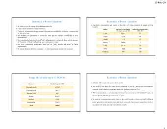 13-Feb-19  Economics of Power Generation  Economics of Power Generation  Electricity consumption