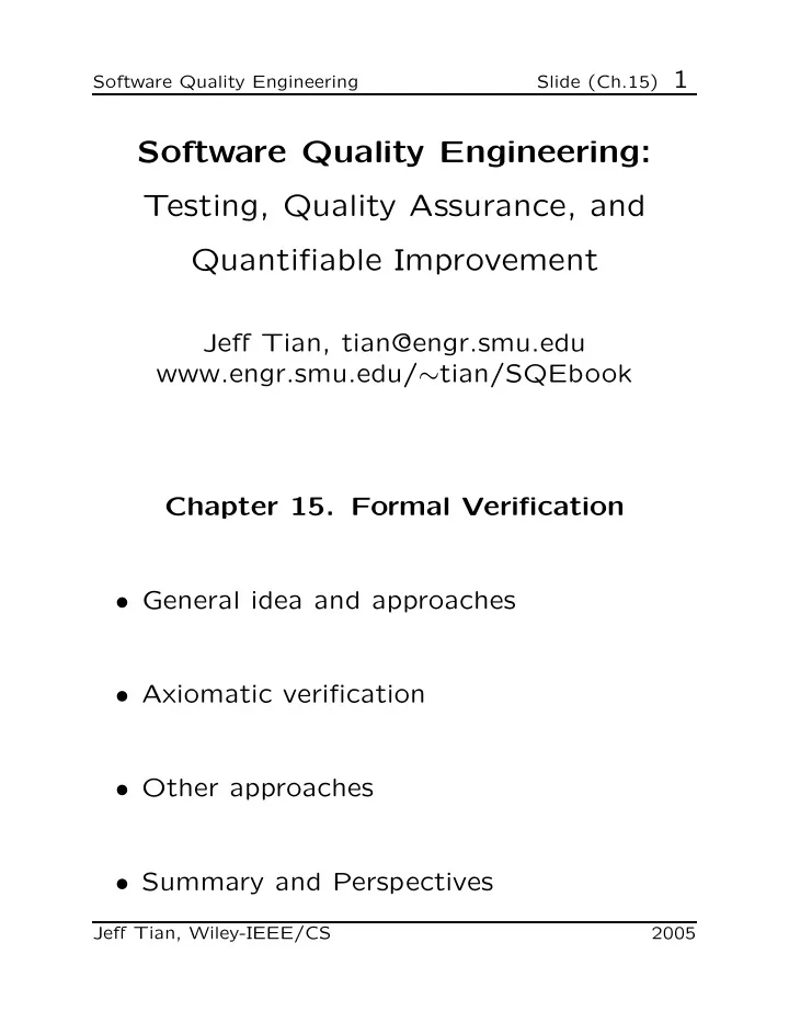 software quality engineering testing quality assurance