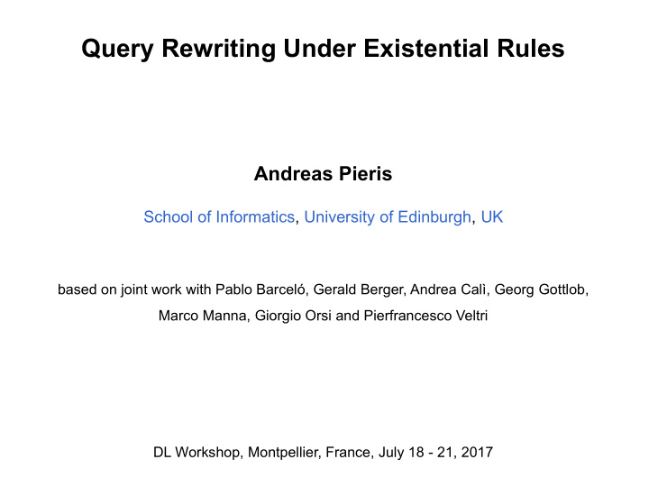 query rewriting under existential rules
