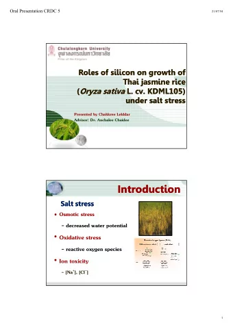 Introduction  Introduction  Salt stress  Salt stress  Osmotic stress  Osmotic stress  -