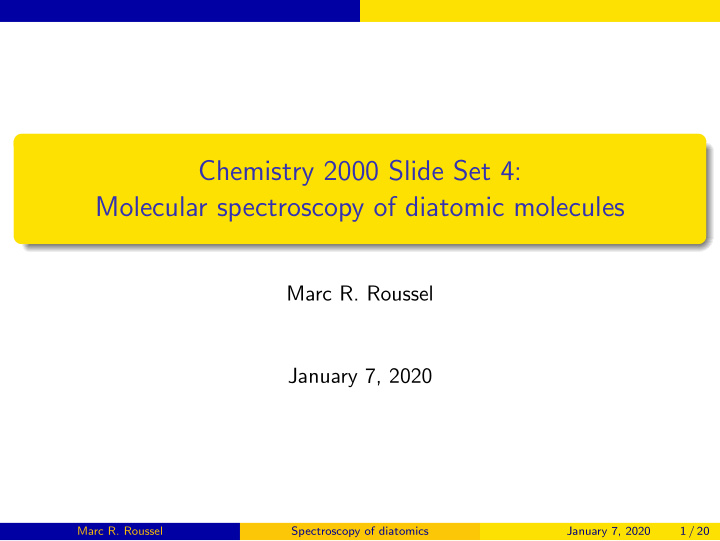 chemistry 2000 slide set 4 molecular spectroscopy of