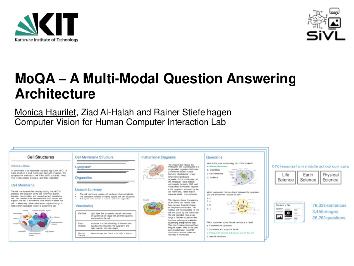 moqa a multi modal question answering architecture