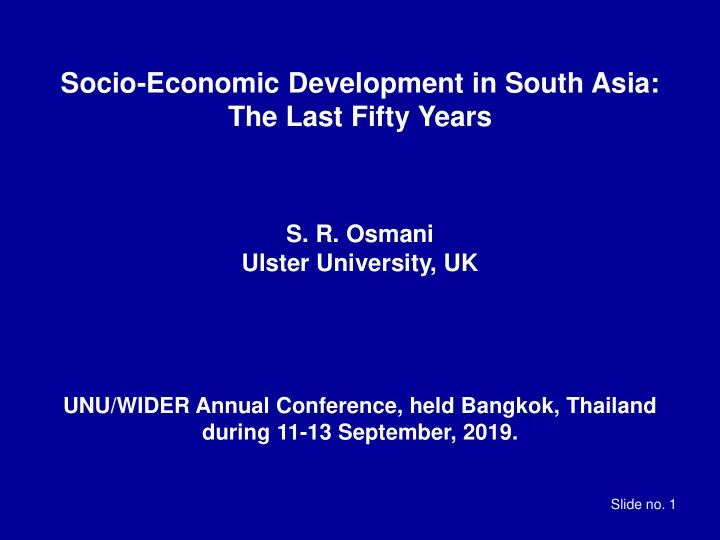 socio economic development in south asia the last fifty