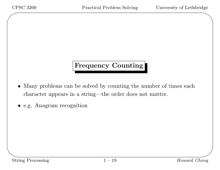 frequency counting