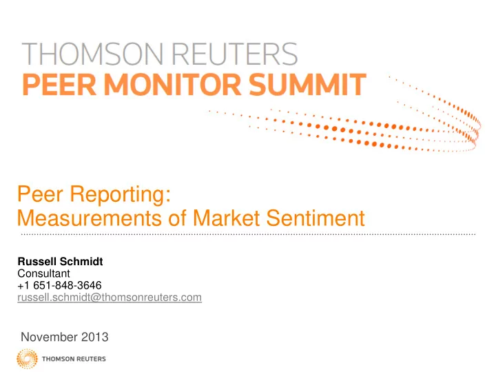 measurements of market sentiment