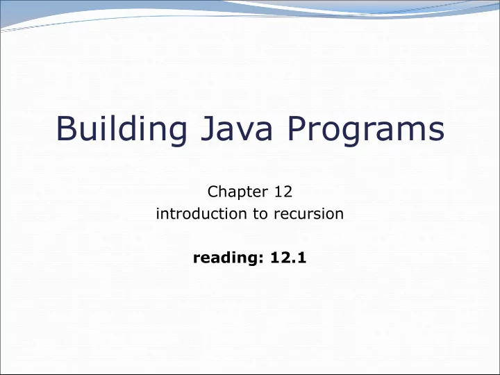 building java programs