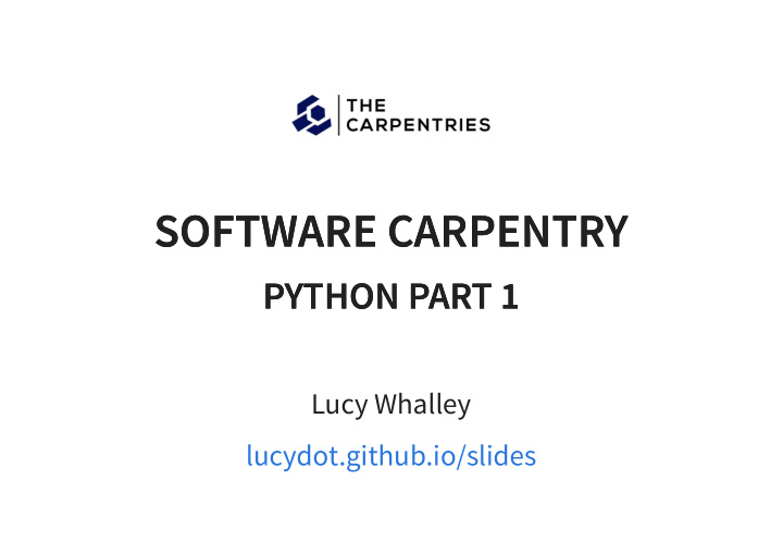 software carpentry software carpentry