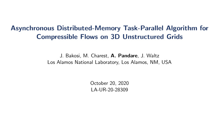 asynchronous distributed memory task parallel algorithm