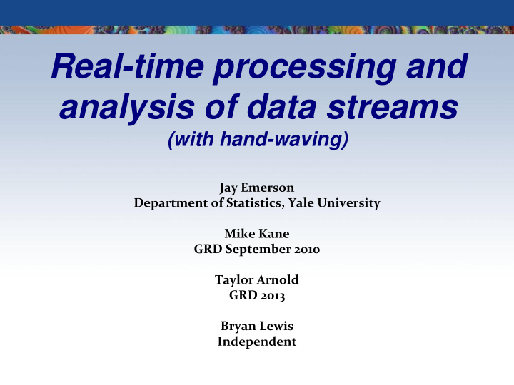 analysis of data streams