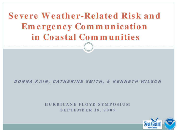 severe weather related risk and em ergency com m