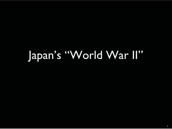 Japan's orld ar   1 Emer in  ensions  S immi ration  1905:
