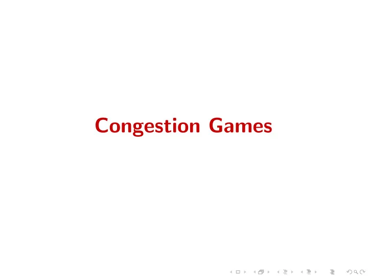 congestion games
