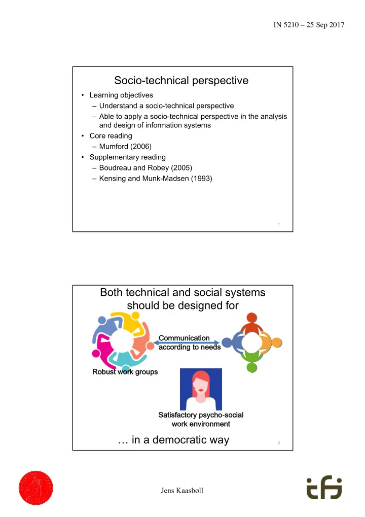 socio technical perspective