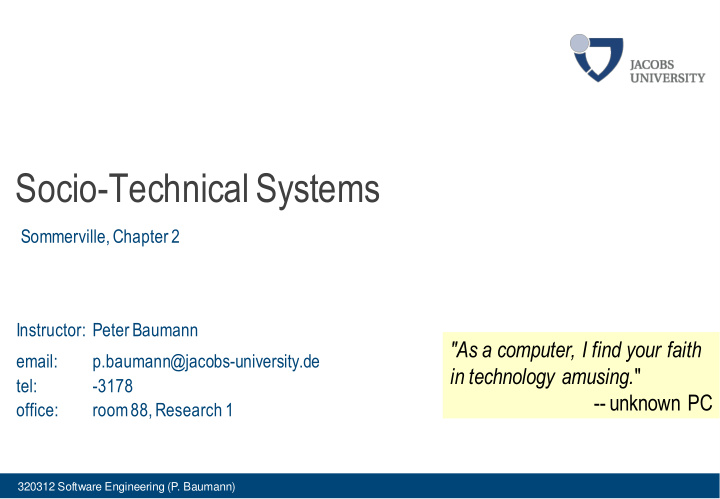 socio technical systems