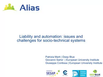 Liability and automation: issues and challenges for socio-technical systems  Patrizia Marti | Deep