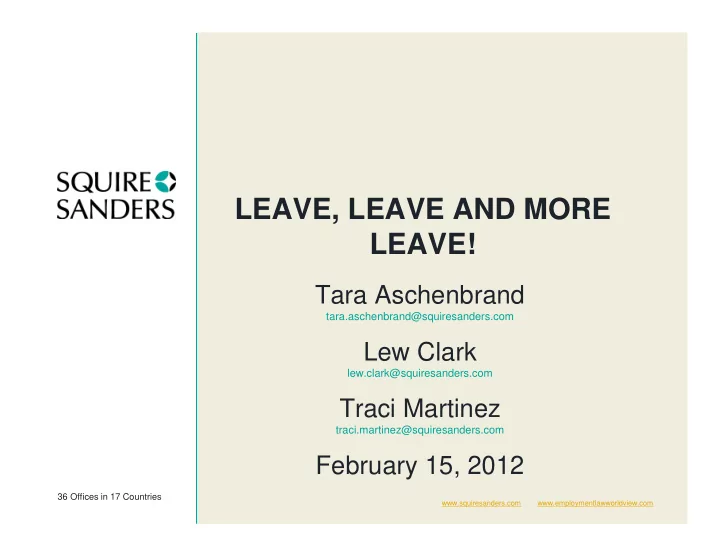leave leave and more leave