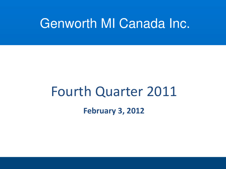 fourth quarter 2011