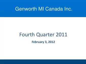 Fourth Quarter 2011  February 3, 2012 Speakers  Brian Hurley  Stuart Levings  Philip Mayers