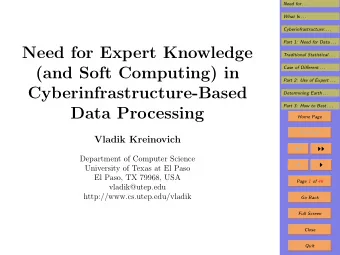 Need for Expert Knowledge  Traditional Statistical . . .  (and Soft Computing) in  Case of