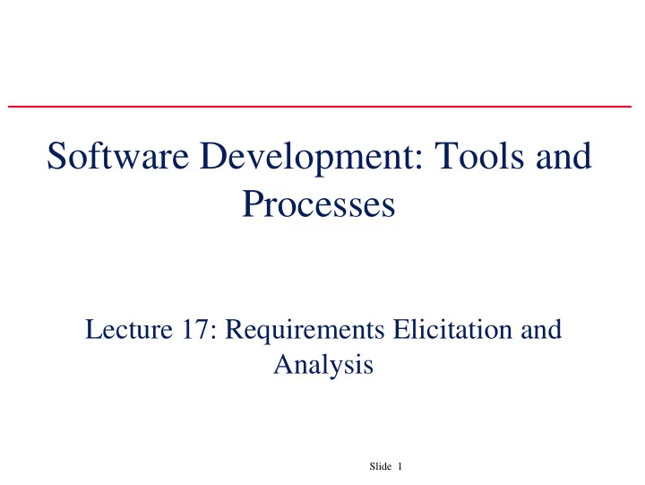 software development tools and processes