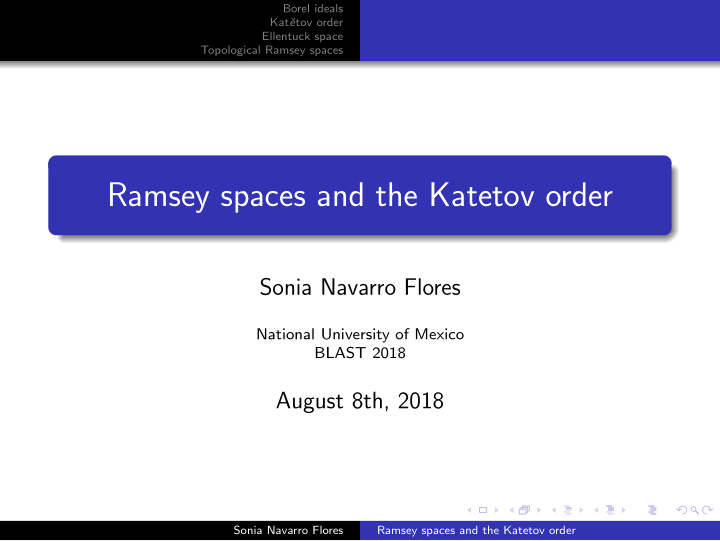ramsey spaces and the katetov order