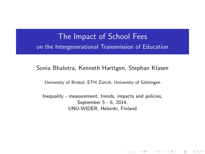 the impact of school fees