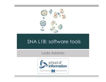 In this class ! Gephi (visualization and basic network  metrics) ! NetLogo (modeling network