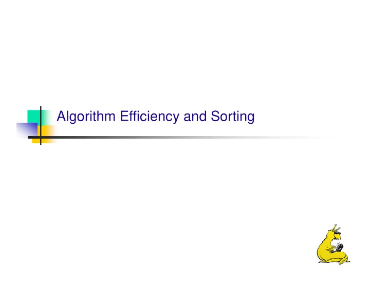 algorithm efficiency and sorting