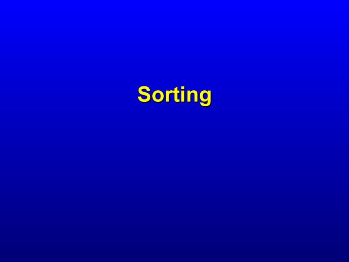 sorting simple sorting algorithm recap