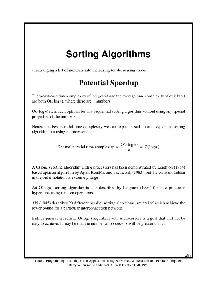 sorting algorithms
