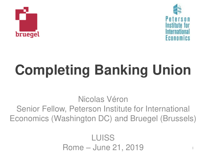 completing banking union