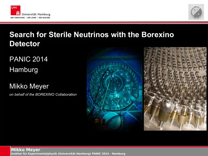 search for sterile neutrinos with the borexino detector