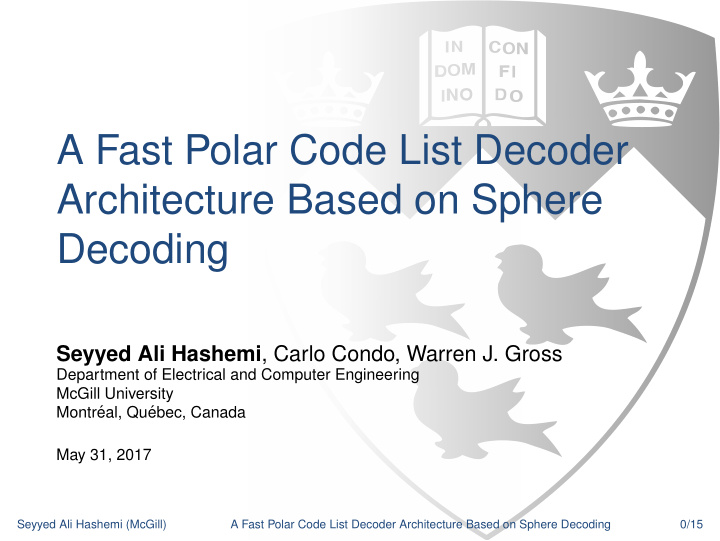 a fast polar code list decoder architecture based on