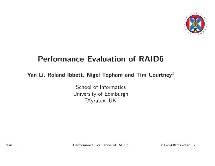 performance evaluation of raid6