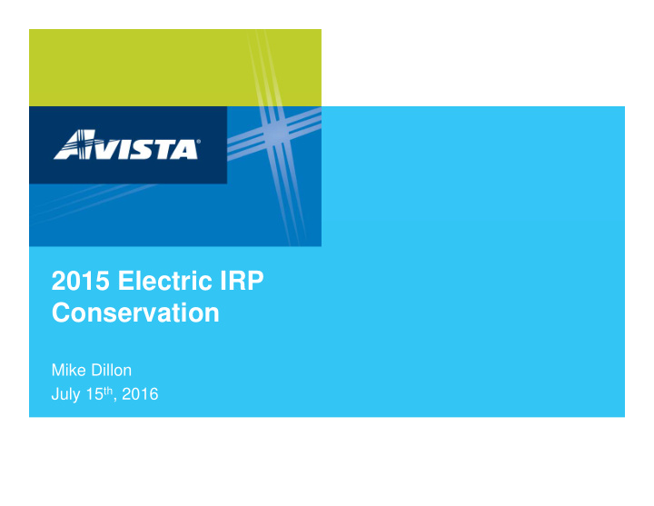 2015 electric irp 2015 electric irp conservation