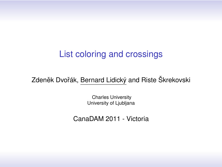 list coloring and crossings