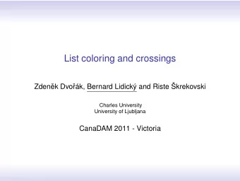 List coloring and crossings  Zden  ek Dvo  rk, Bernard Lidick and Riste krekovski