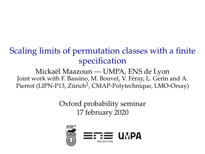 scaling limits of permutation classes with a finite