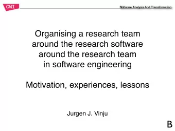 B  Master SE  National Centre Mathematics &amp; Computer Science  Programming languages and